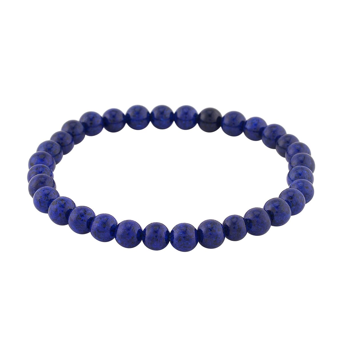 Lapis Lazuli Men's Beaded Stretch Bracelet with Lion Embossed Ring (Size 12.0) in ION Plated YG Stainless Steel 65.00 ctw | Tarnish-Free, Waterproof, Sweat Proof Jewelry image number 6