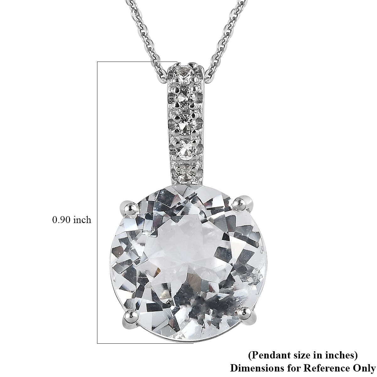 White Topaz Pendant Necklace 20 Inches in Platinum Over Sterling Silver 5.65 ctw image number 6
