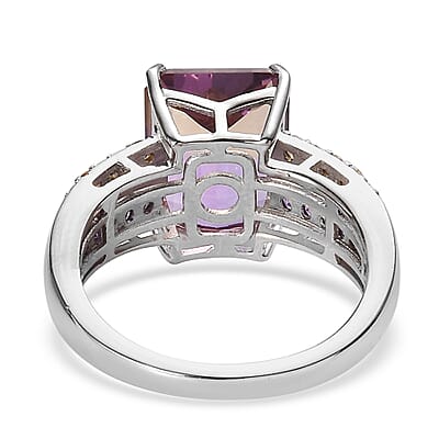 AAA Anahi Ametrine and Multi Gemstone Ring (Size 6.0) and Pendant Necklace 20 Inches in Vermeil Yellow Gold and Platinum Over Sterling Silver 10.00 ctw