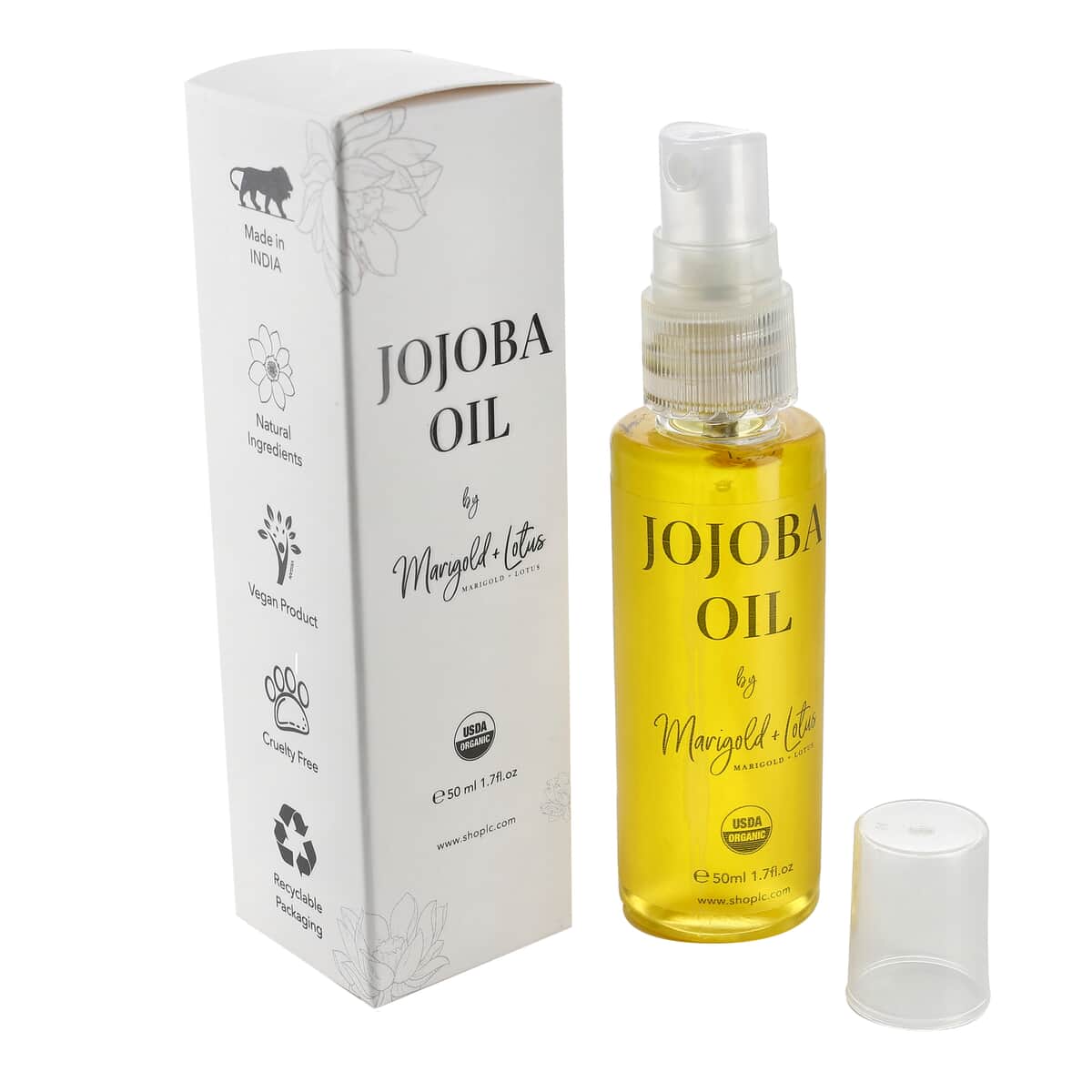 Marigold & Lotus Cold Pressed Natural Jojoba Oil 7 oz with Free Travel Size Cold Pressed Jojoba Oil, Unrefined Organic Jojoba Oil, Jojoba Oil for Hair and Skin image number 7