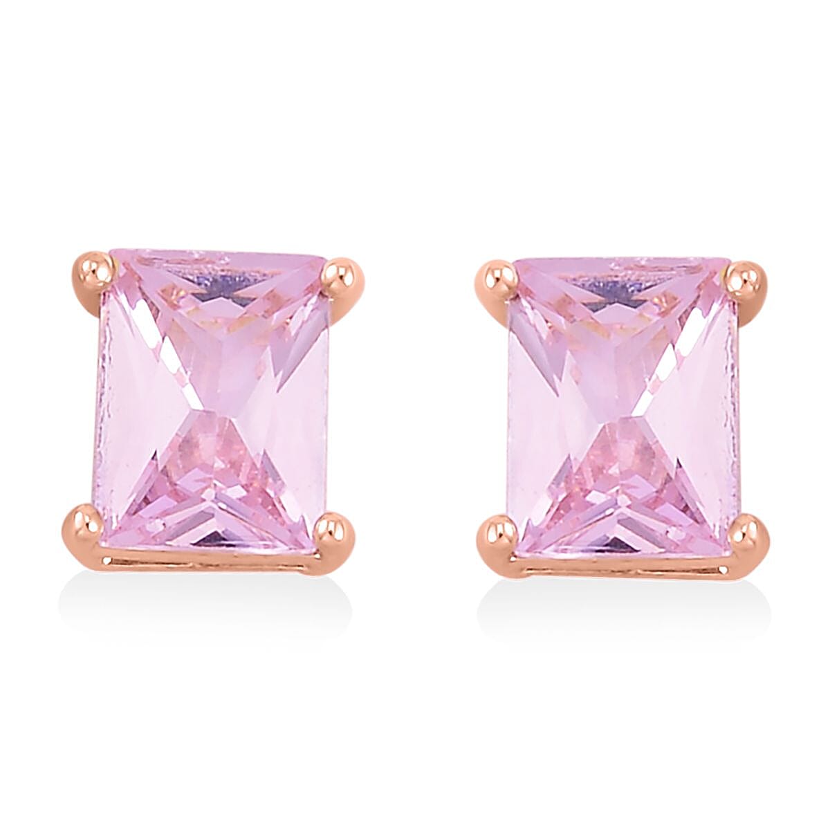 Pink Austrian Crystal Tennis Bracelet (7.25In), Stud Earrings and Pendant Necklace 20 Inches in Rosetone image number 6