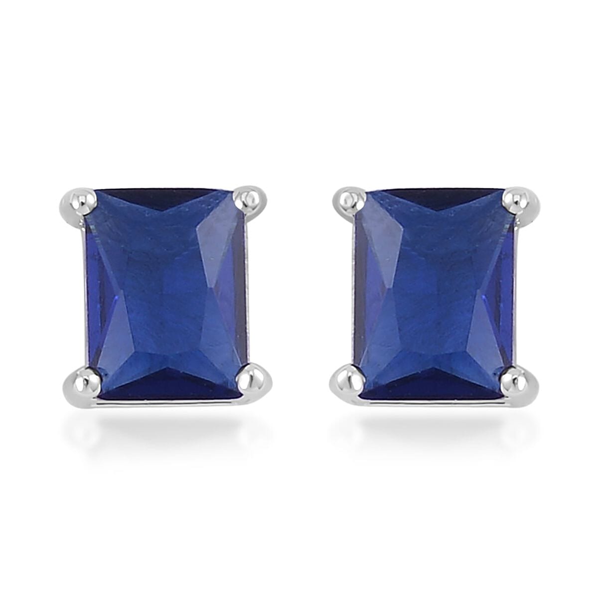 Blue Austrian Crystal Tennis Bracelet (7.25In), Stud Earrings and Pendant Necklace 20 Inches in Silvertone image number 6