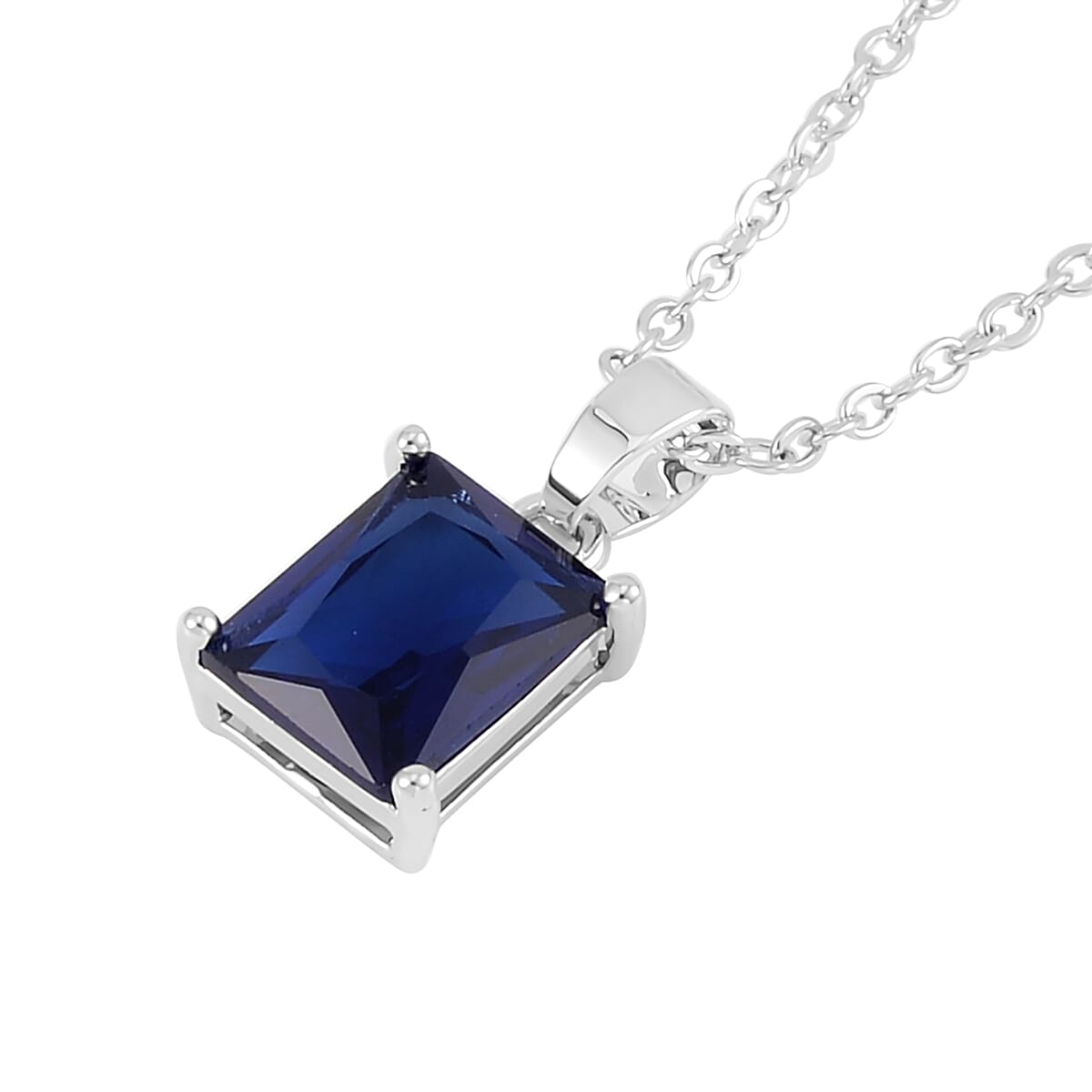 Blue Austrian Crystal Tennis Bracelet (8.0In), Stud Earrings and Pendant Necklace 20 Inches in Silvertone image number 5