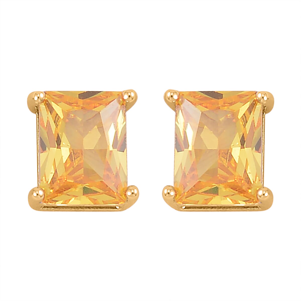 Yellow Austrian Crystal Tennis Bracelet (6.50In), Stud Earrings and Pendant Necklace 20 Inches in Goldtone image number 6