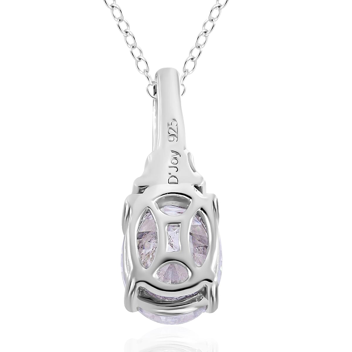 Concave Cut Moissanite Pendant Necklace 18 Inches in Platinum Over Sterling Silver 2.40 ctw image number 3