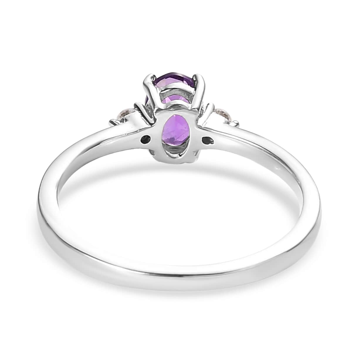 Moroccan Amethyst and Moissanite Ring and Pendant in Platinum Over Sterling Silver 0.90 ctw image number 4