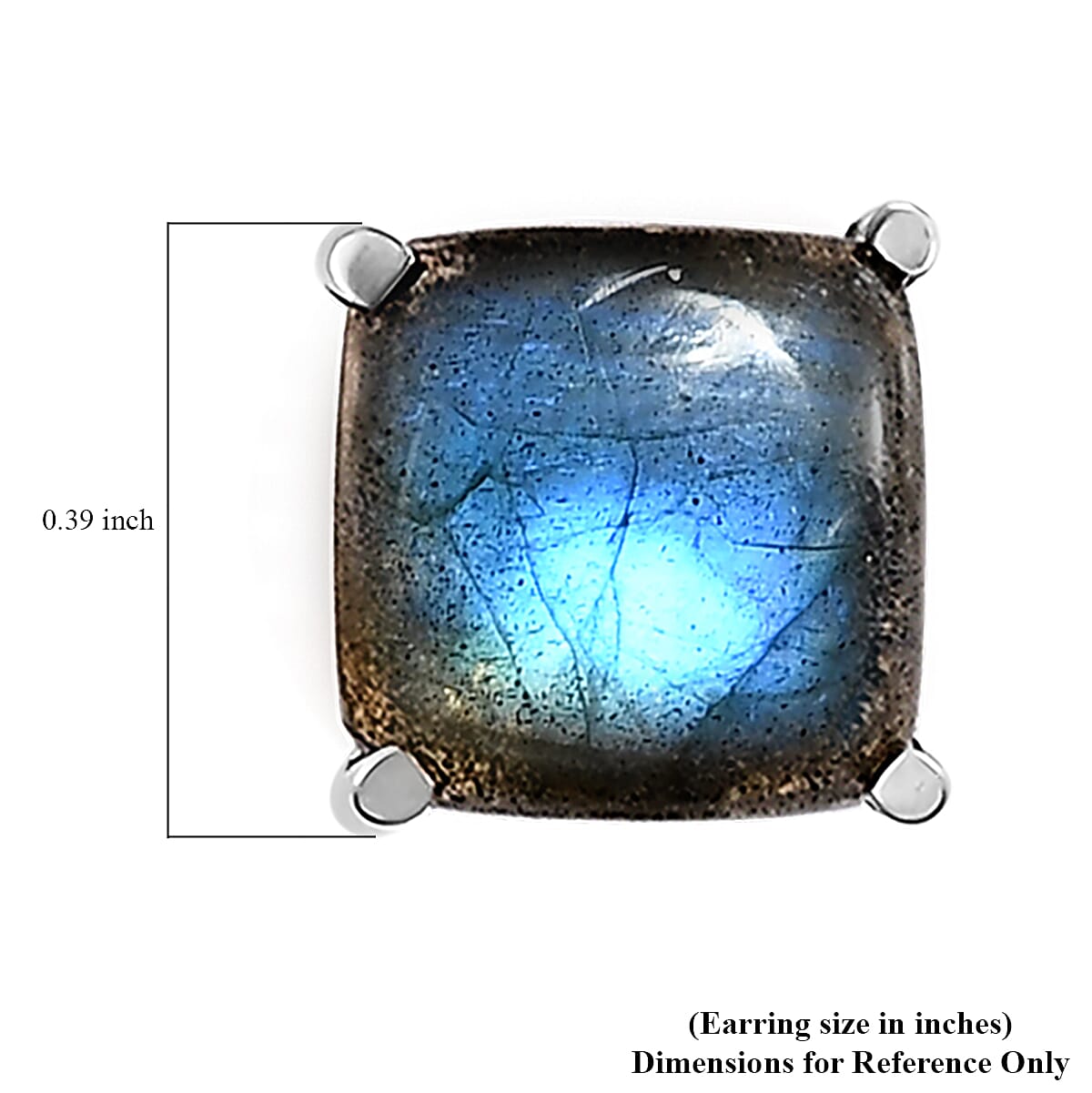AAA Malagasy Labradorite Set of 3 Solitaire Stud Earrings in Stainless Steel 15.35 ctw