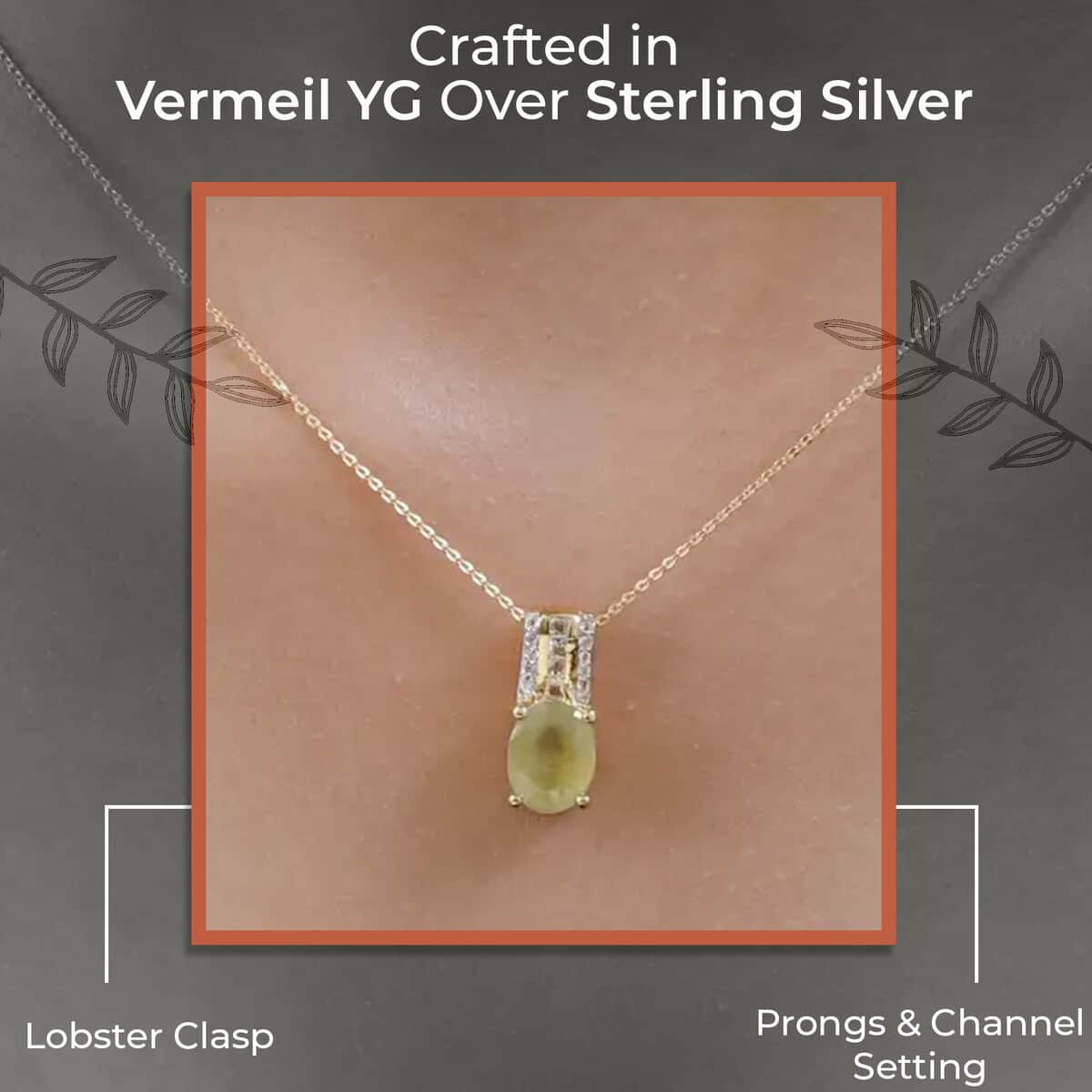 Yellow Sapphire (FF), White Topaz Pendant Necklace (20 Inches) in Vermeil YG Over Sterling Silver image number 2