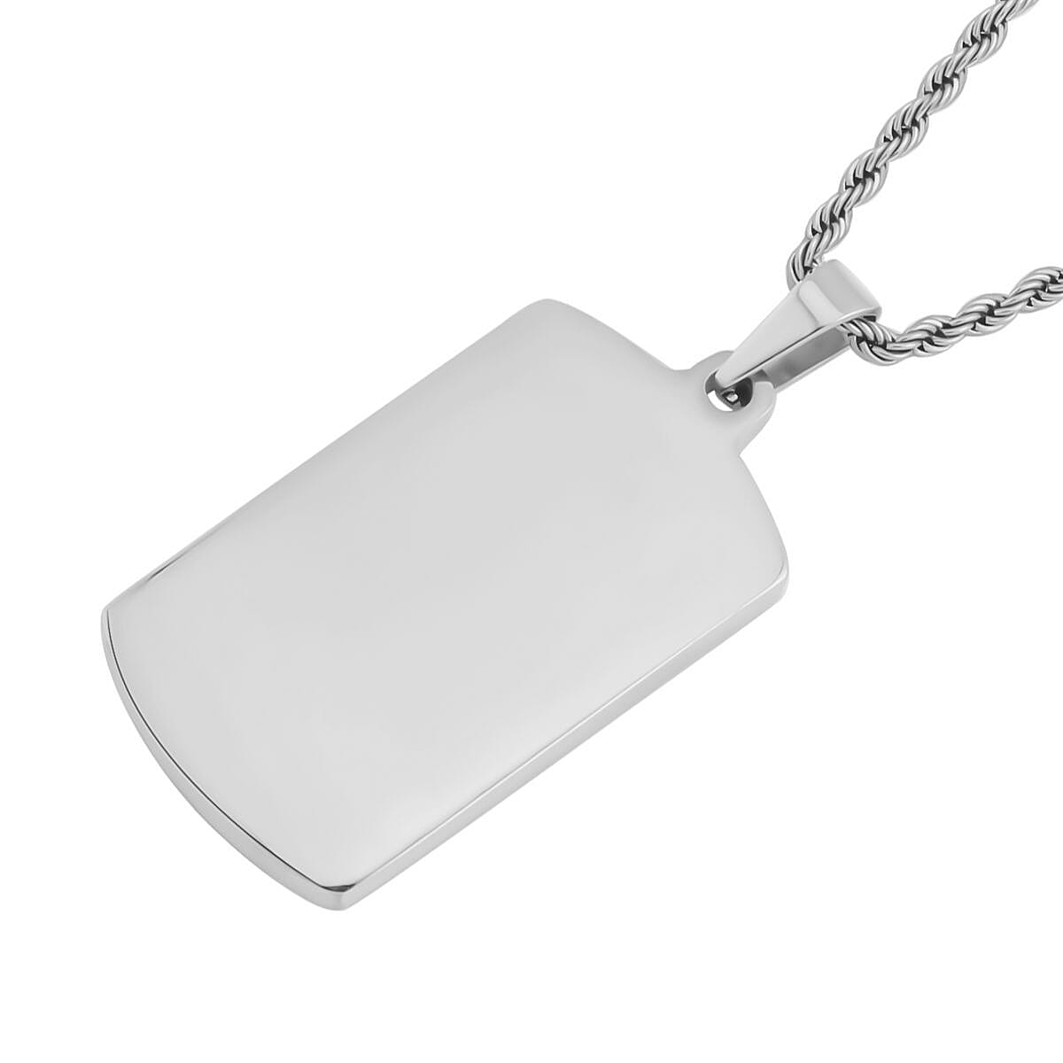 Set of 2 Cross and Bar Men's Pendants Necklace 24 Inches in Stainless Steel image number 6