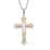 Men's Cross Pendant Necklace 24 Inches in ION Plated YG and Stainless Steel