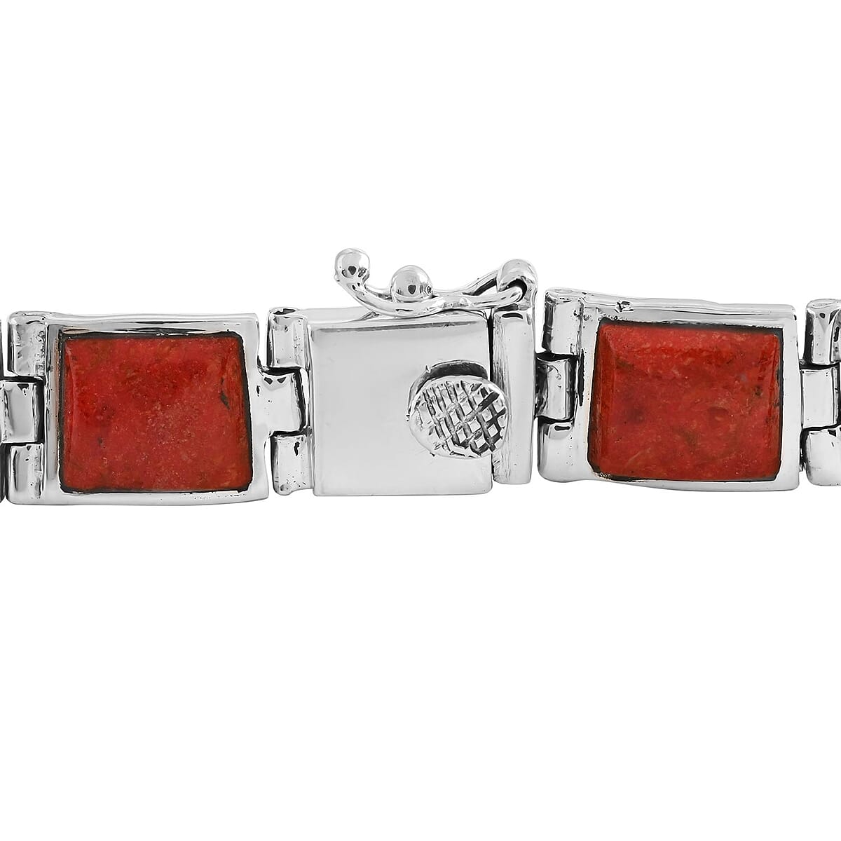 Santa Fe Style Coral Necklace 18 Inches and Earrings in Sterling Silver image number 3