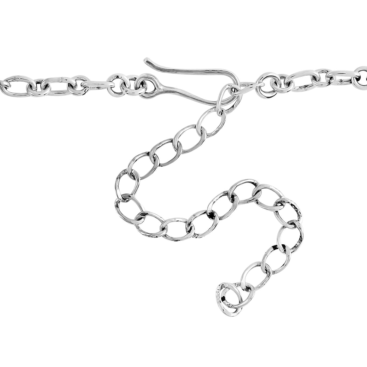 SANTA FE Style Blue Turquoise Necklace (19 Inches) and Earrings in Sterling Silver (15 g) 15.50 ctw image number 4