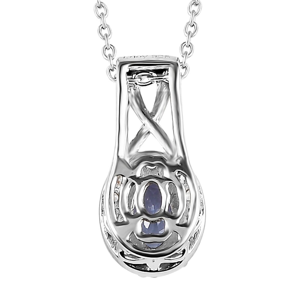 Tanzanite and White Zircon Ring (Size 5.0) and Pendant Necklace 20 Inches in Platinum Over Sterling Silver 1.15 ctw