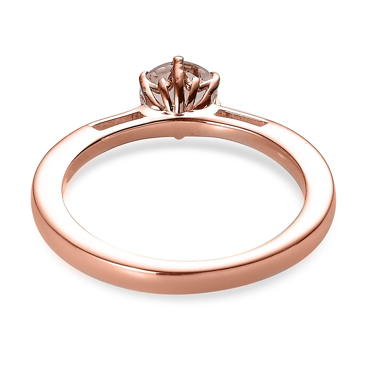 Marropino Morganite Solitaire Ring , Stud Earrings and Pendant Necklace 20 Inches in Vermeil Rose Gold Over Sterling Silver 2.00 ctw image number 4