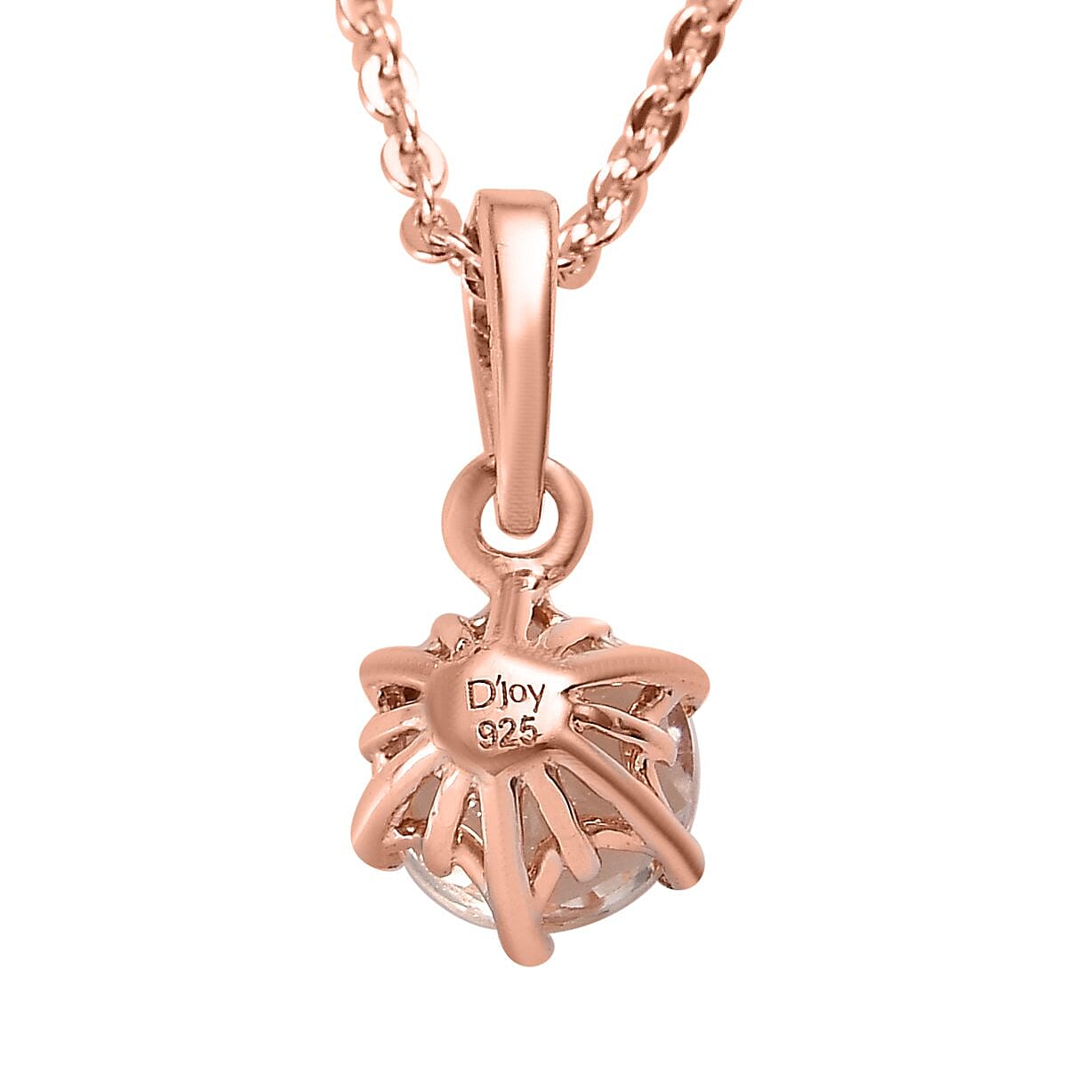 Marropino Morganite Solitaire Ring , Stud Earrings and Pendant Necklace 20 Inches in Vermeil Rose Gold Over Sterling Silver 2.00 ctw image number 6