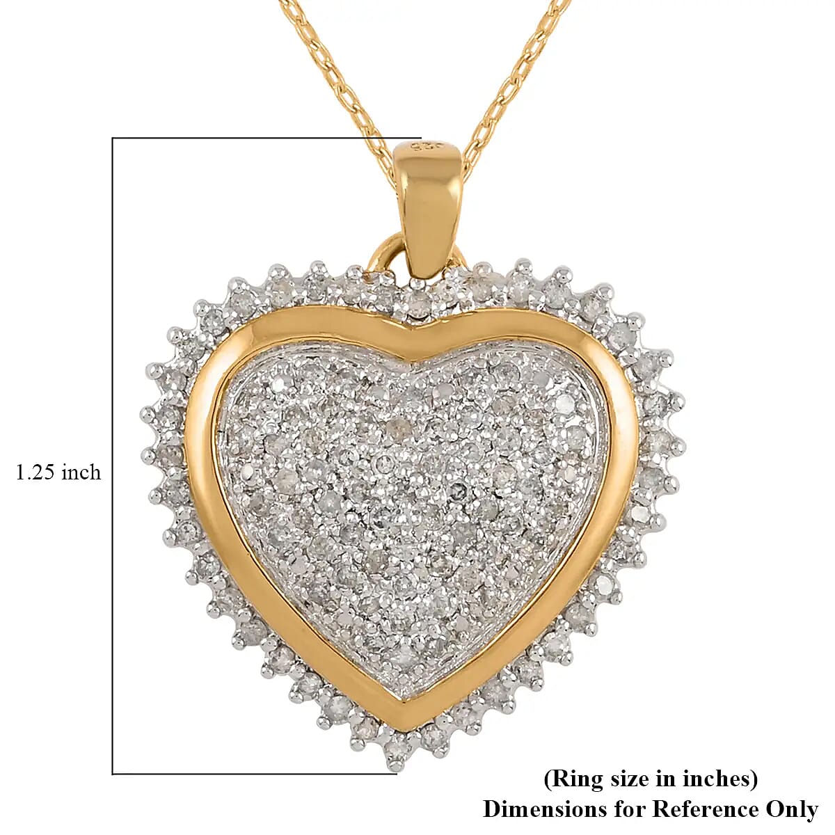 Ankur Treasure Chest Diamond Pendant Necklace , Diamond Heart Pendant , Heart Shaped Jewelry, Sterling Silver Pendant Necklace , 18 Inches Necklace , Princess Length Necklace 1.00 ctw image number 6
