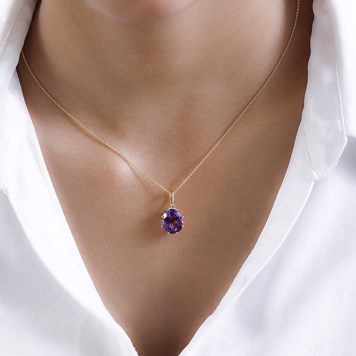 Premium Moroccan Amethyst Crown Pendant Necklace 20 Inches in Vermeil Yellow Gold Over Sterling Silver 4.50 ctw image number 2