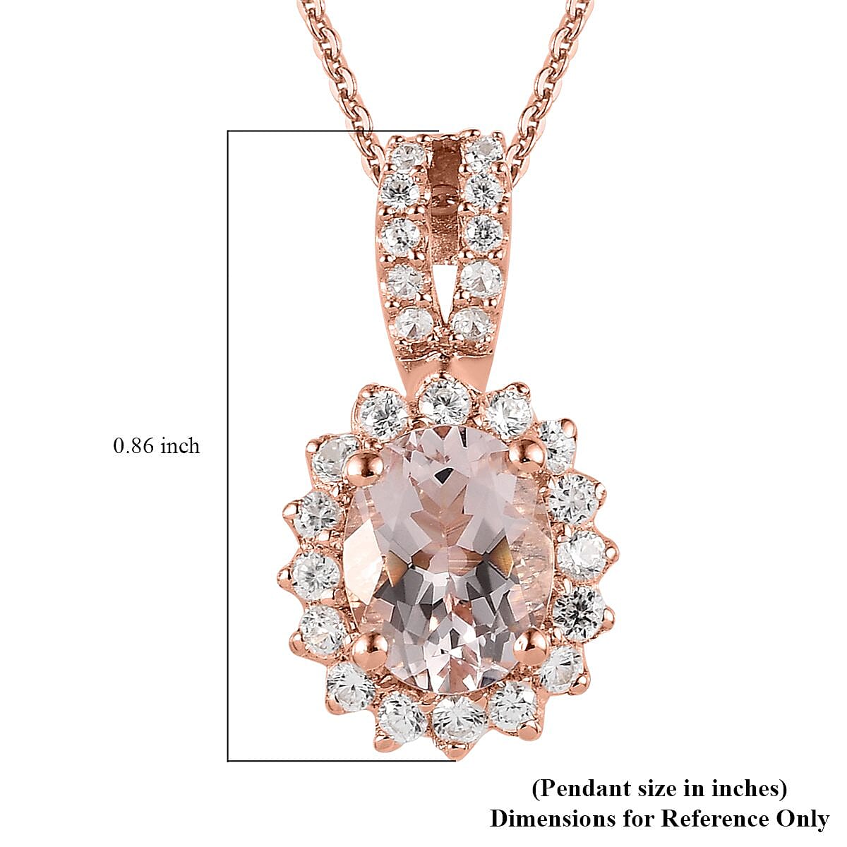 Pink Morganite and Multi Gemstone Floral Pendant Necklace 20 Inches in Vermeil Rose Gold Over Sterling Silver 1.85 ctw