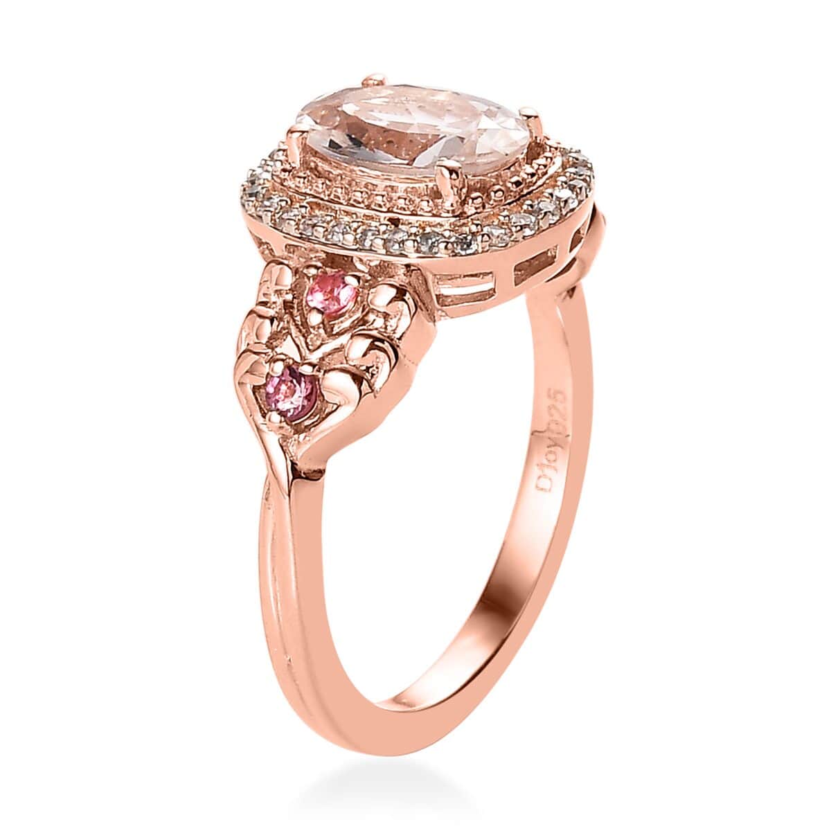Pink Morganite and Multi Gemstone Ring (Size 10.0) and Pendant Necklace 20 Inches in Vermeil Rose Gold Over Sterling Silver 2.60 ctw image number 4