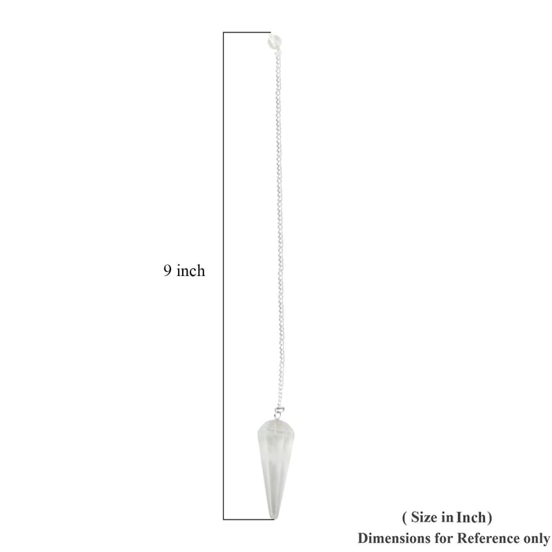 Quartz Crystal 6 Face Pendulum Pendant with Chain (7 Inches) in Silvertone and Sterling Silver, Quartz Pendant, Birthday Anniversary Gift 49.00 ctw