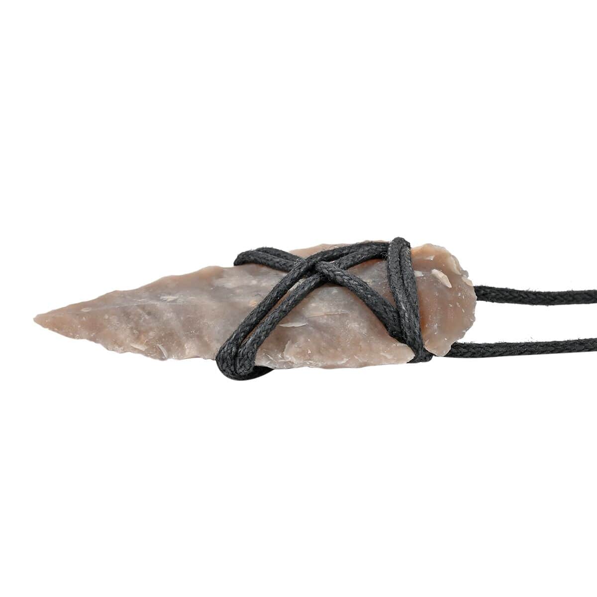 Agate Arrowhead Wrapped Pendant Necklace 30 Inches in Silvertone 14.60 ctw image number 2