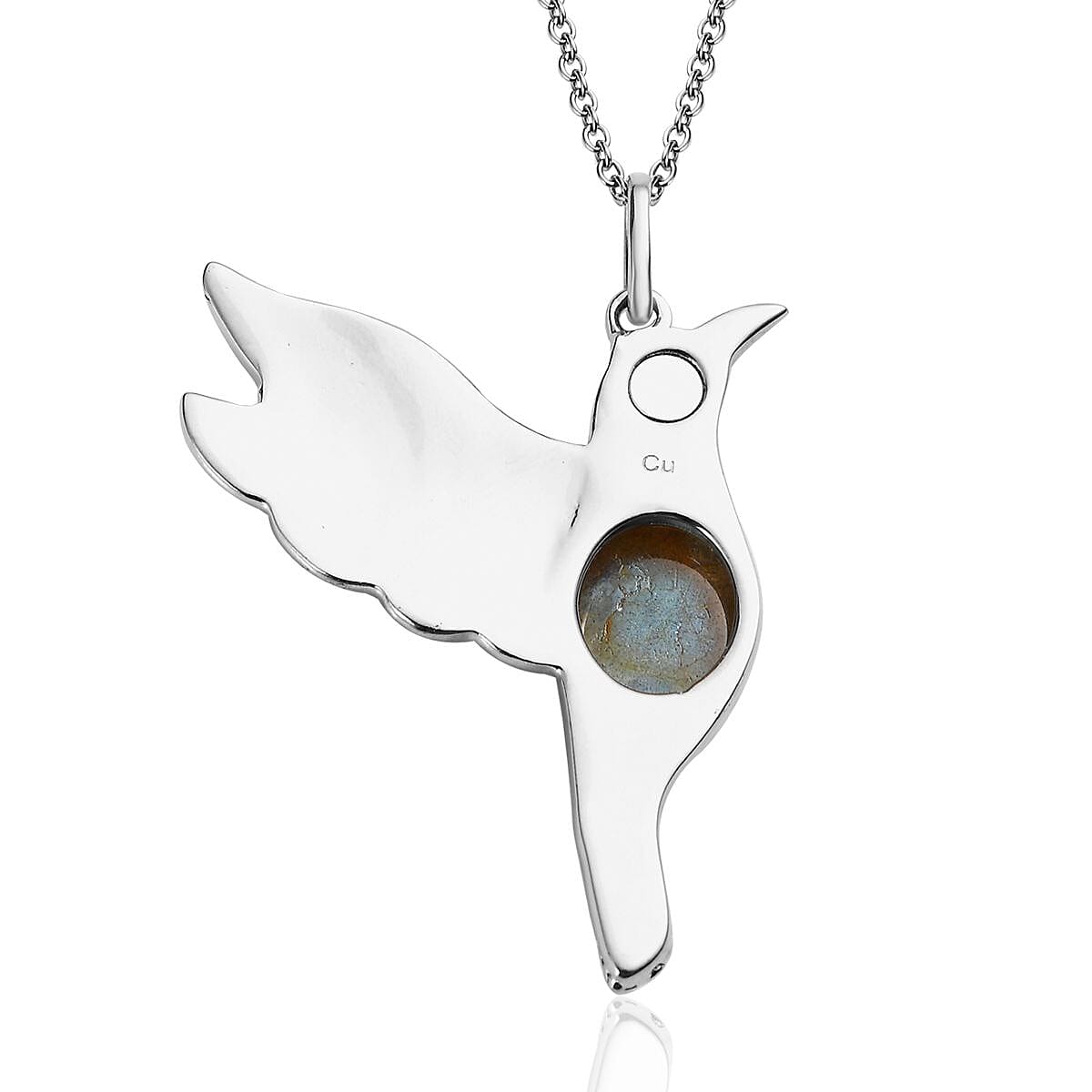 Malagasy Labradorite Pendant Necklace (20 Inches) in Platinum Over Copper with Magnet and Stainless Steel 5.60 ctw , Tarnish-Free, Waterproof, Sweat Proof Jewelry