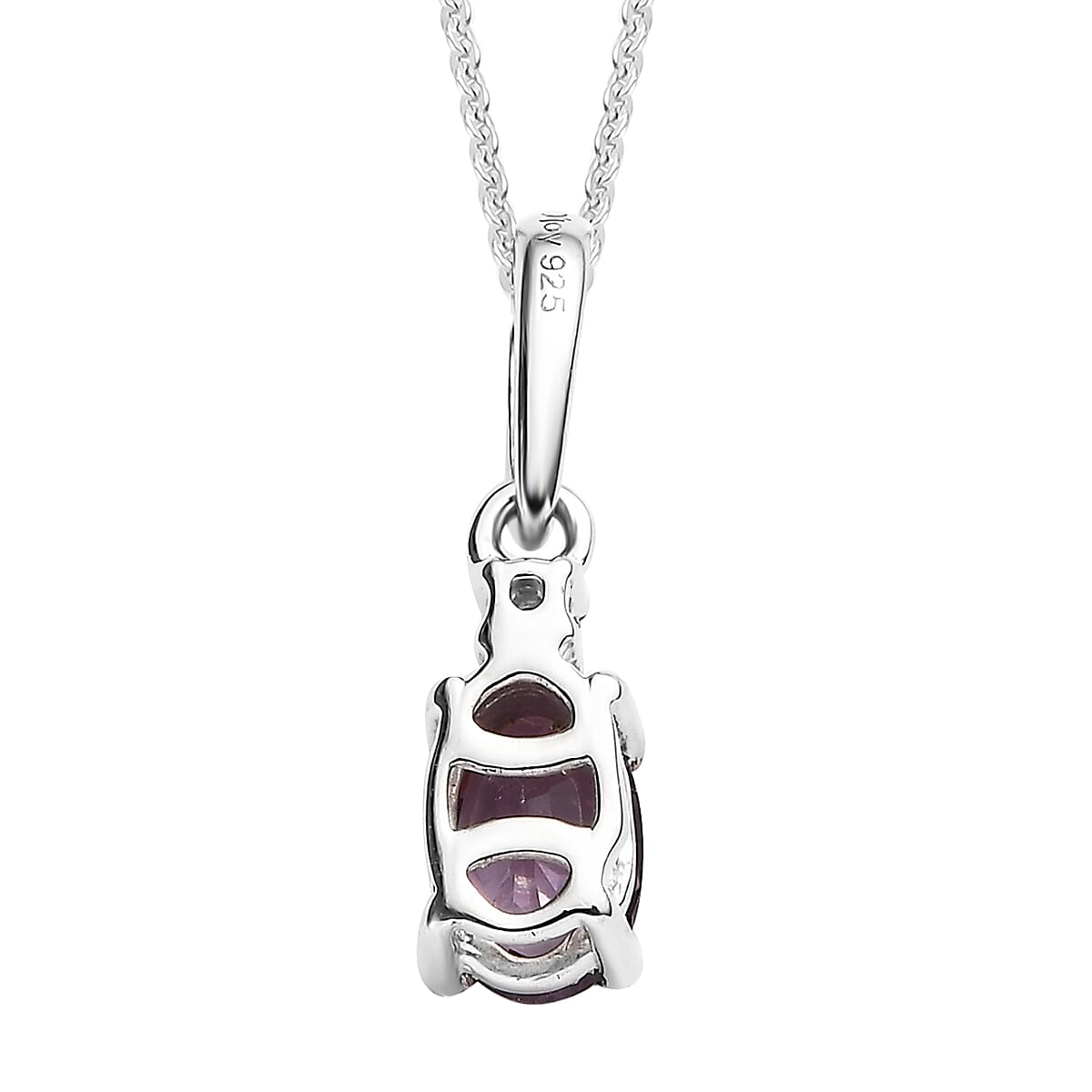 Tanzanian Lavender Spinel and Moissanite Ring (Size 5.0) and Pendant Necklace 20 Inches in Platinum Over Sterling Silver 1.25 ctw