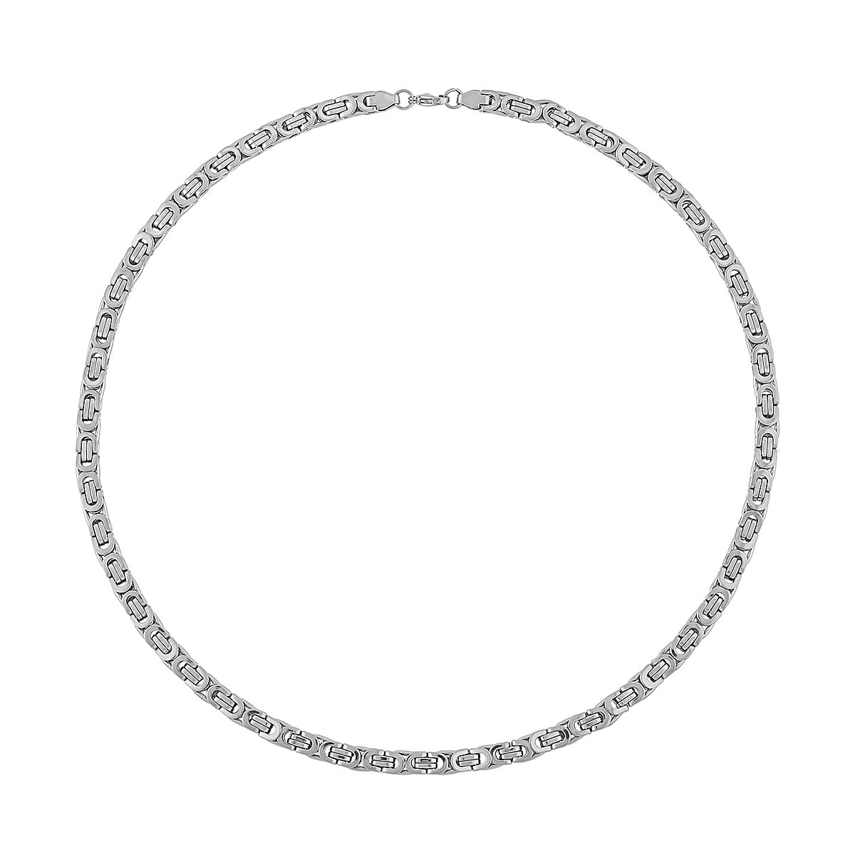 Byzantine Link Men's Chain Necklace 24 Inches and Bracelet (8.5In) in Stainless Steel image number 2