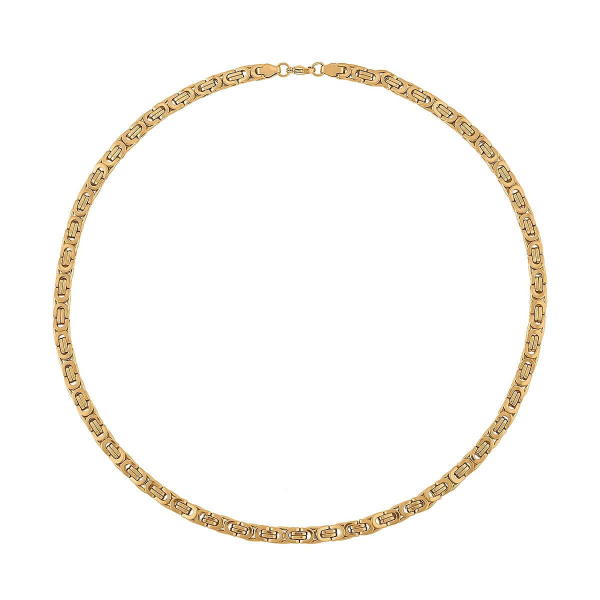 Byzantine Link Men's Chain Necklace (24 Inches) and Bracelet (8.5In) in ION Plated YG Stainless Steel | Tarnish-Free, Waterproof, Sweat Proof Jewelry image number 2