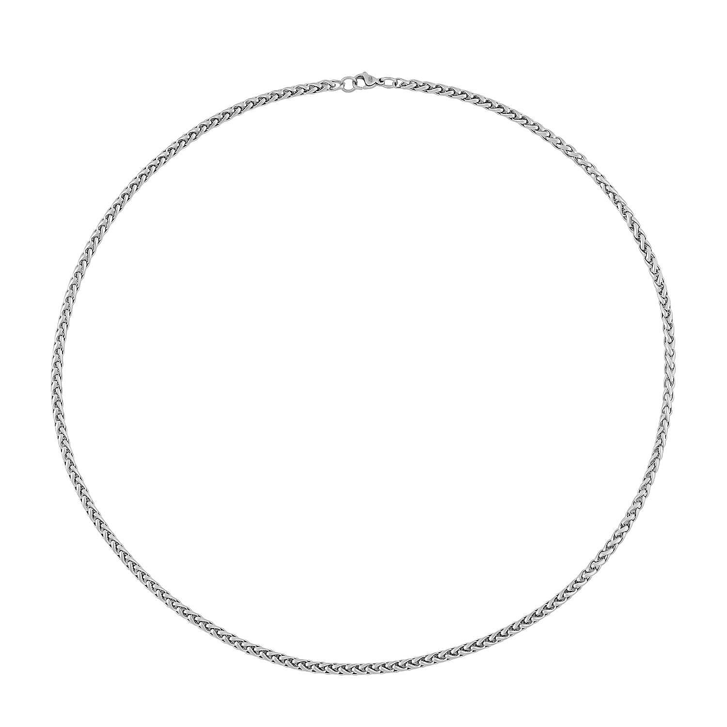 Set of 2 Wheat & Rope Link Men's Chain Necklace (24 Inches) in Stainless Steel | Tarnish-Free, Waterproof, Sweat Proof Jewelry