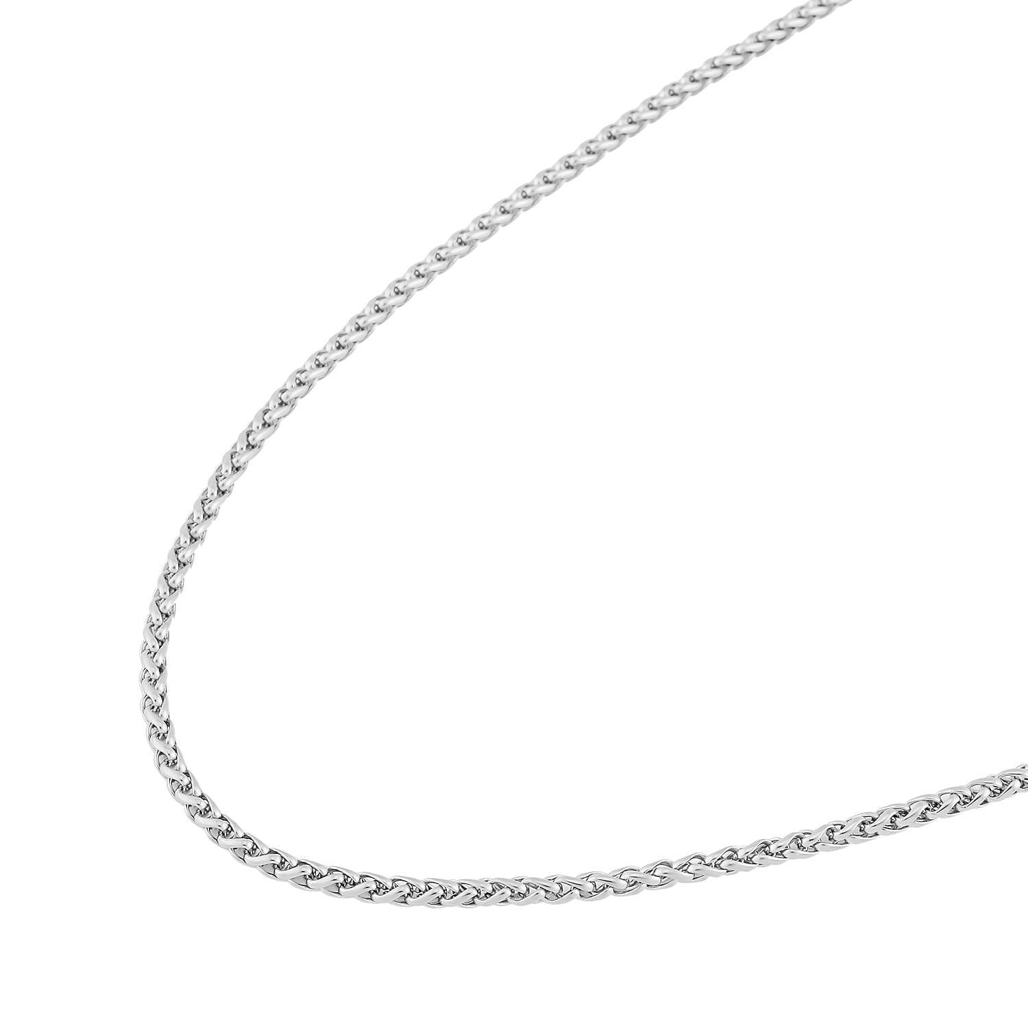 Set of 2 Wheat & Rope Link Men's Chain Necklace (24 Inches) in Stainless Steel | Tarnish-Free, Waterproof, Sweat Proof Jewelry