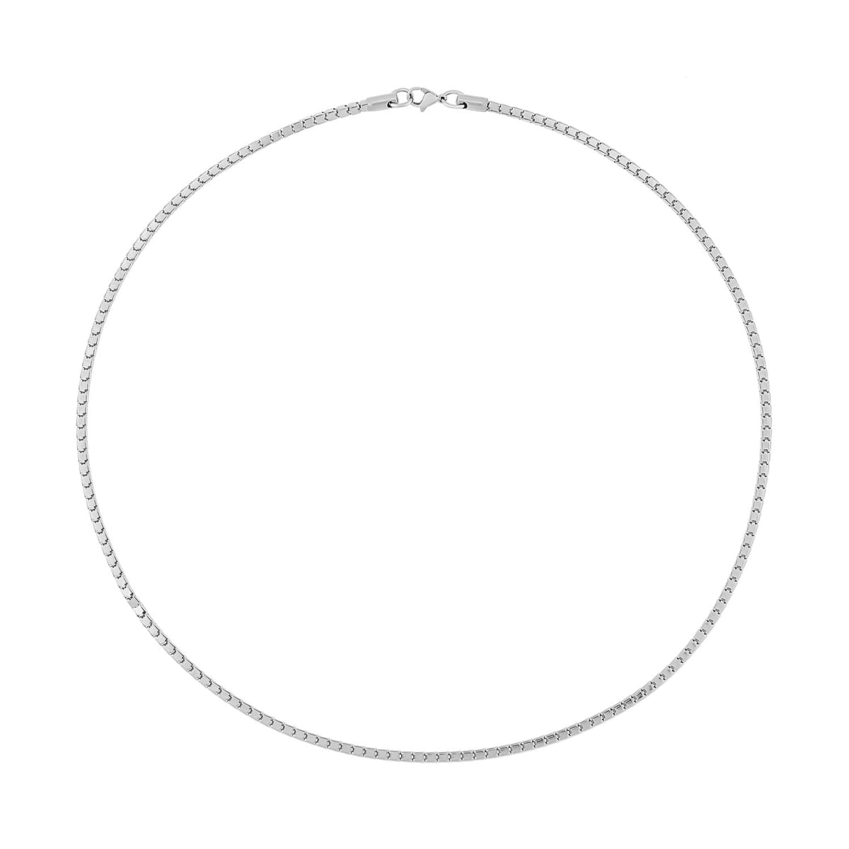 Set of 2 Flat Box & Herringbone Link Men's Chain Necklace 24 Inches in Stainless Steel image number 2