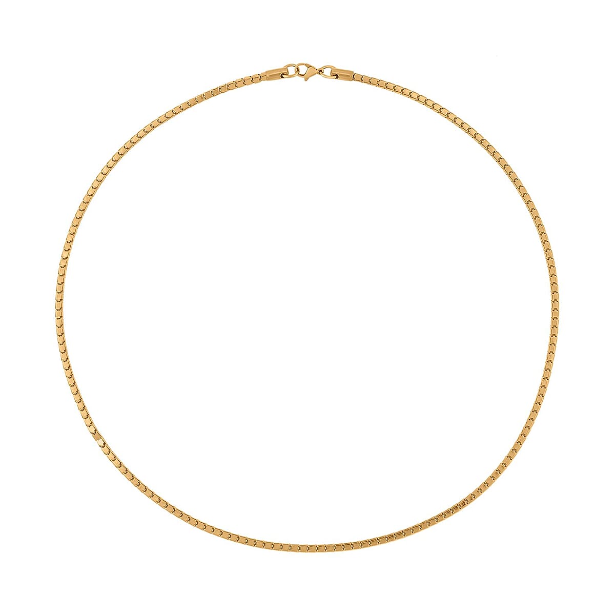 Set of 2 Flat Box & Herringbone Link Men's Chain Necklace (24 Inches) in ION Plated YG Stainless Steel | Tarnish-Free, Waterproof, Sweat Proof Jewelry image number 2