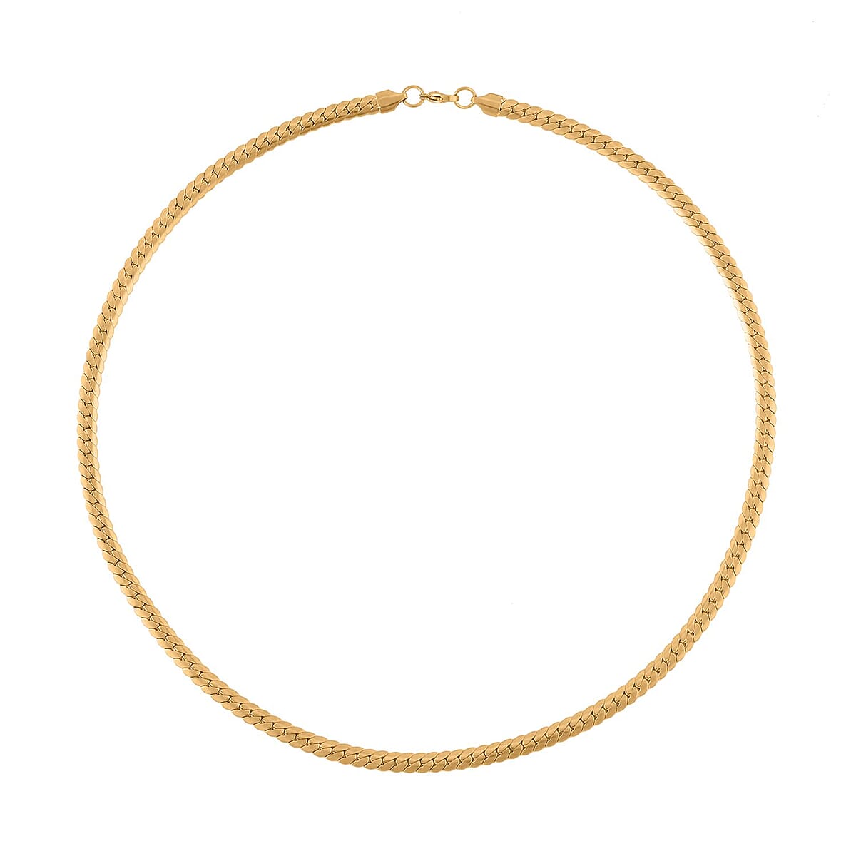 Set of 2 Flat Box & Herringbone Link Men's Chain Necklace (24 Inches) in ION Plated YG Stainless Steel | Tarnish-Free, Waterproof, Sweat Proof Jewelry image number 5