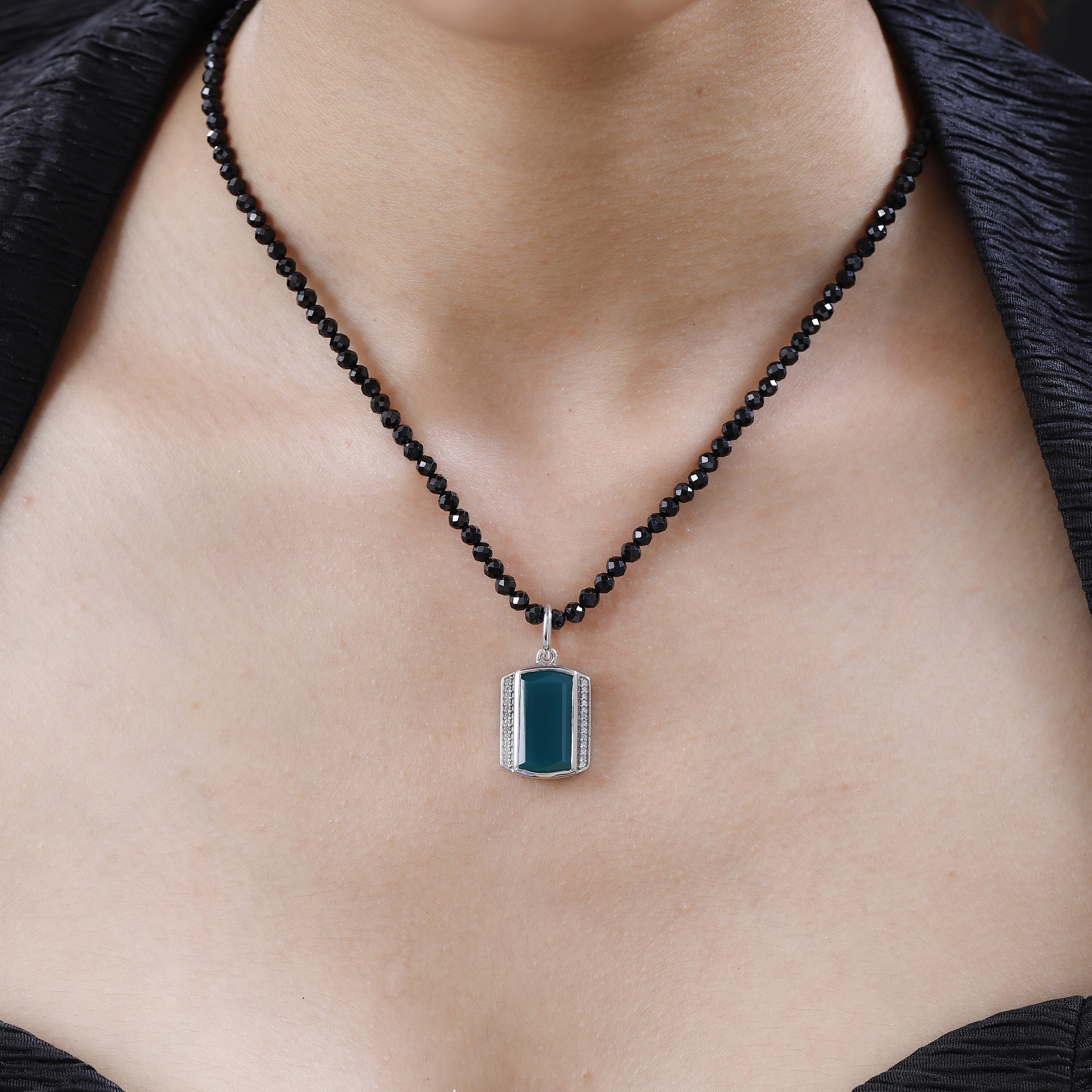 Verde Onyx and Multi Gemstone Men's Pendant Necklace 20 Inches in Platinum Over Sterling Silver 82.00 ctw