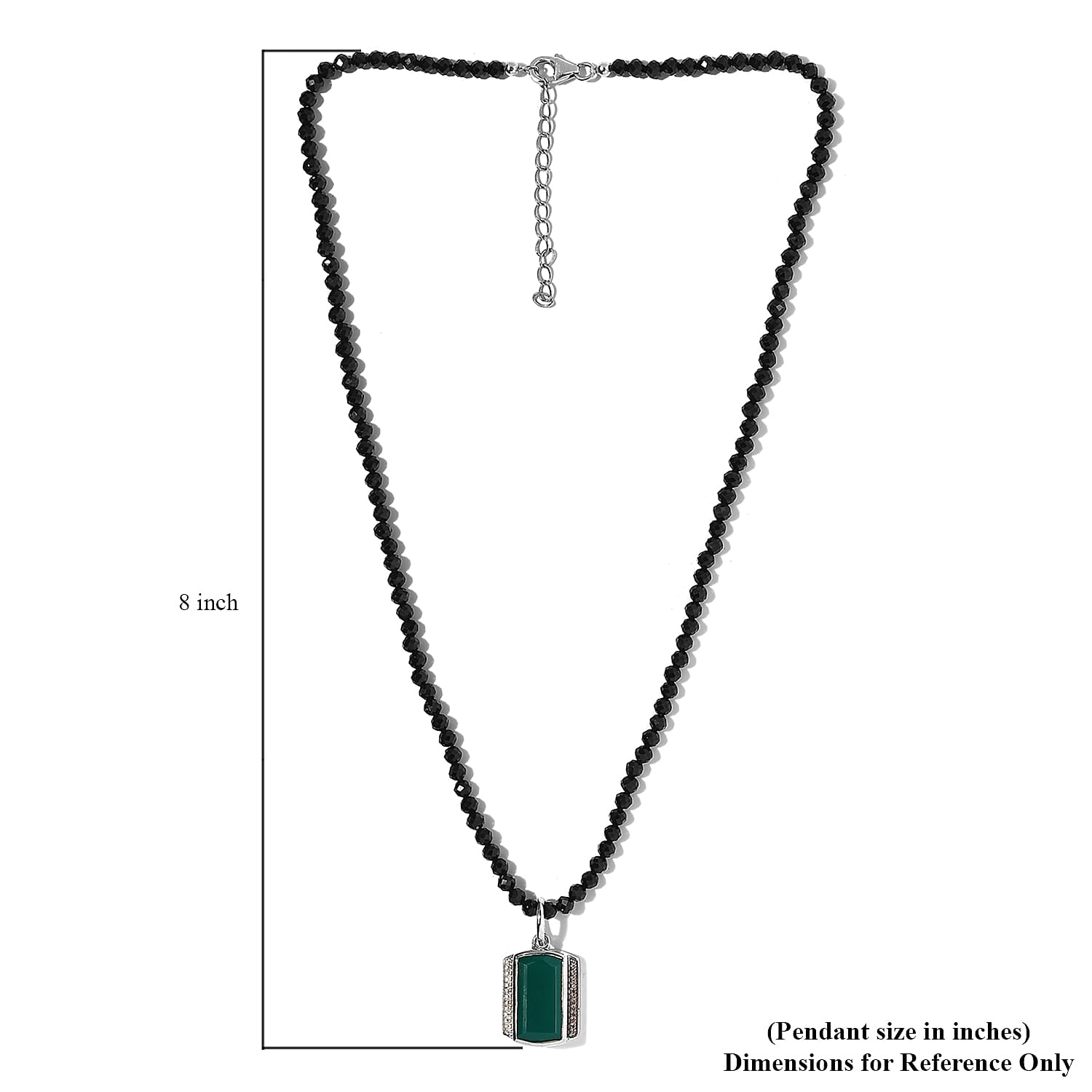 Verde Onyx and Multi Gemstone Men's Pendant Necklace 20 Inches in Platinum Over Sterling Silver 82.00 ctw