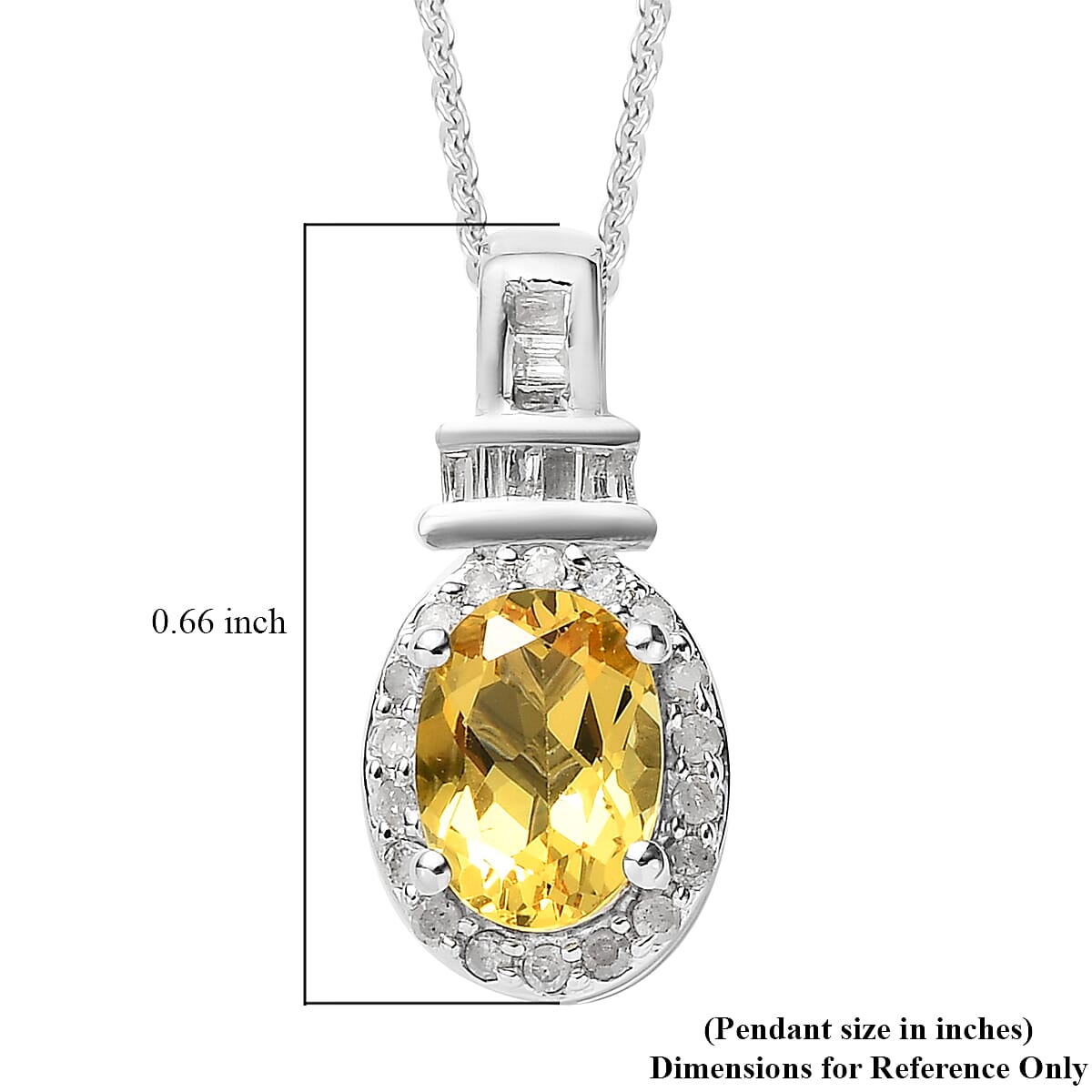 Premium Brazilian Heliodor and Diamond Halo Pendant Necklace 20 Inches in Platinum Over Sterling Silver 0.90 ctw