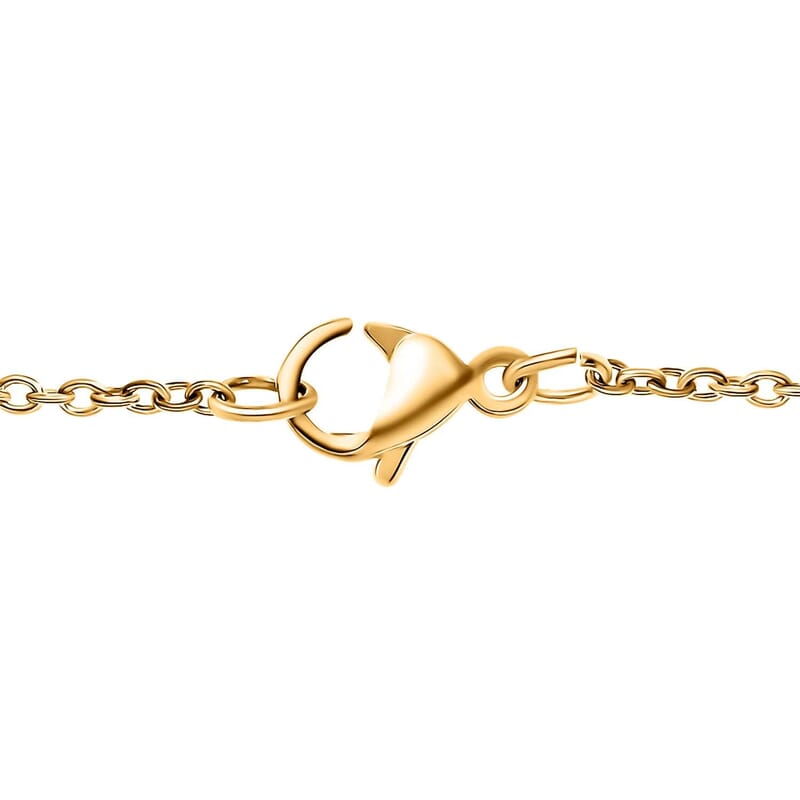 Simulated Yellow Sapphire, Simulated Multi Color Diamond Pendant Necklace in Goldtone and ION Plated YG Stainless Steel 20 Inches, Tarnish-Free, Waterproof, Sweat Proof Jewelry