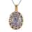 Tanzanite Cluster Pendant Necklace 20 Inches in Vermeil Yellow Gold and Platinum Over Sterling Silver 4.65 ctw