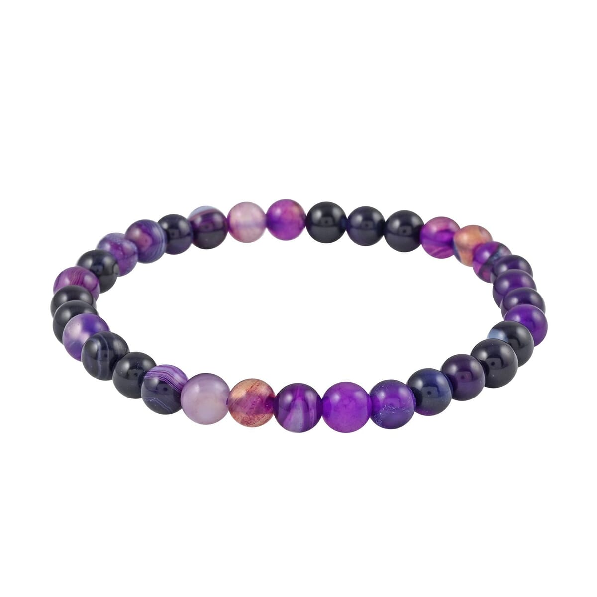 Set of 3 Green Aventurine, Dalmation Jasper and Purple Agate Beaded Stretch Bracelet 160.00 ctw image number 2