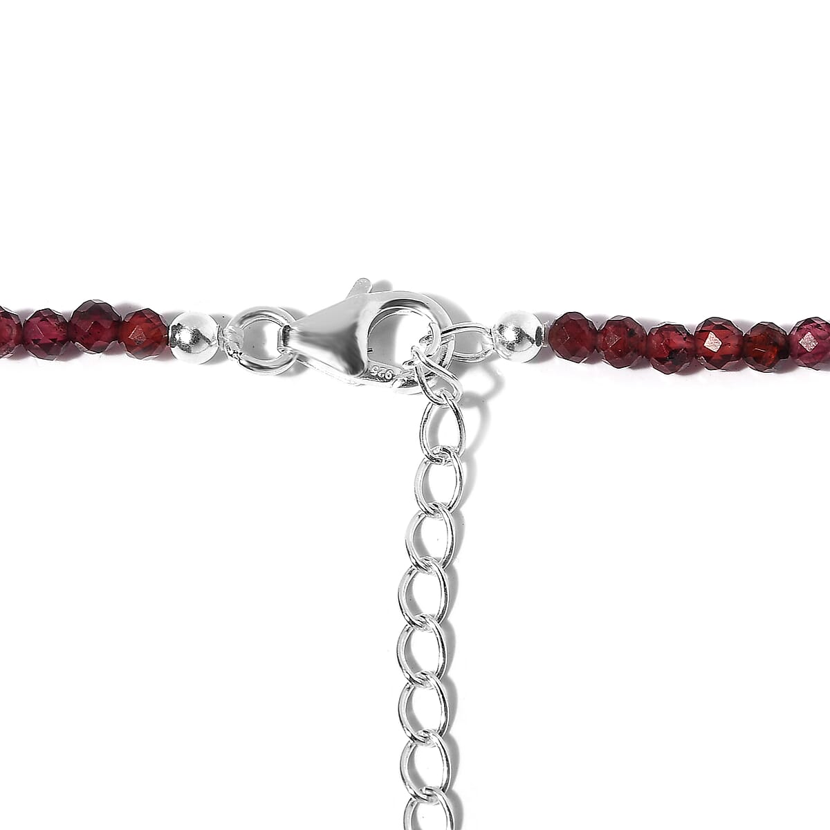 Artisan Crafted Argentinian Rhodochrosite Pendant with Rhodolite Garnet Beaded Necklace 20 Inches in Sterling Silver 132.85 ctw image number 4