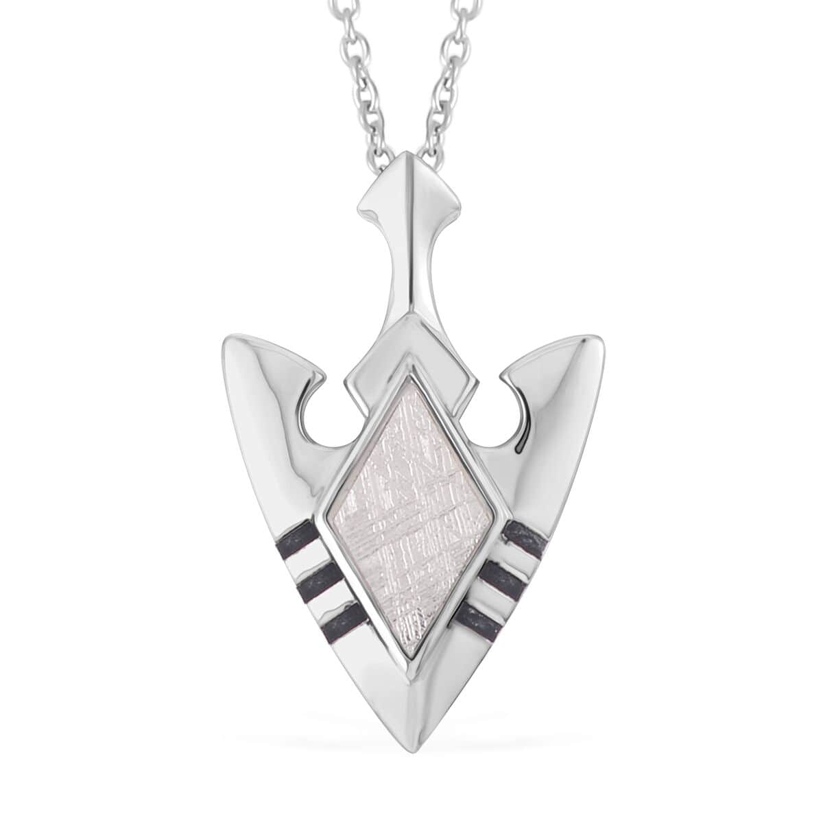 Marvelous Meteorite Anchor Pendant in Sterling Silver with Stainless Steel Necklace 20 Inches image number 0