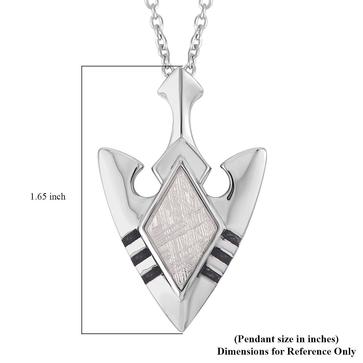 Marvelous Meteorite Anchor Pendant in Sterling Silver with Stainless Steel Necklace 20 Inches