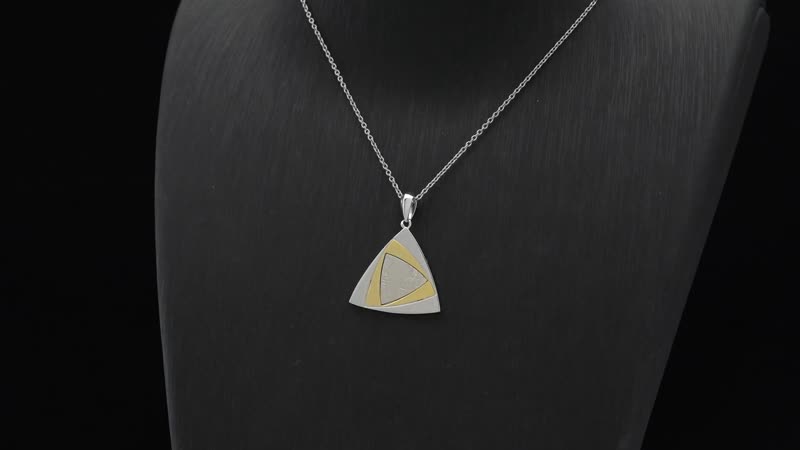Marvelous Meteorite Trio Pendant in 14K YG Over and Sterling Silver with Stainless Steel Necklace 20 Inches 2.50 ctw