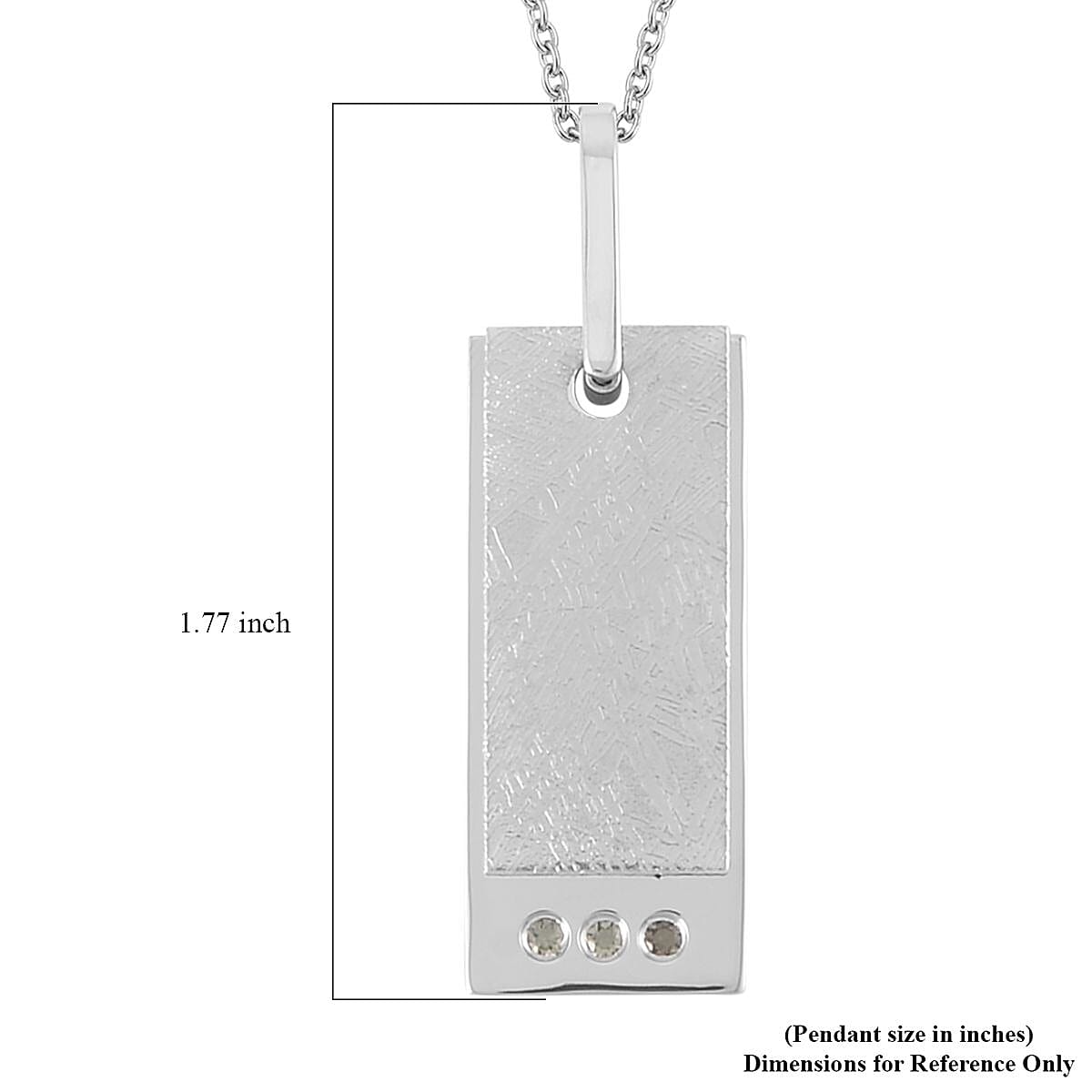 Marvelous Meteorite and Bohemian Moldavite 0.10 ctw Pendant in Sterling Silver with Stainless Steel Necklace 20 Inches