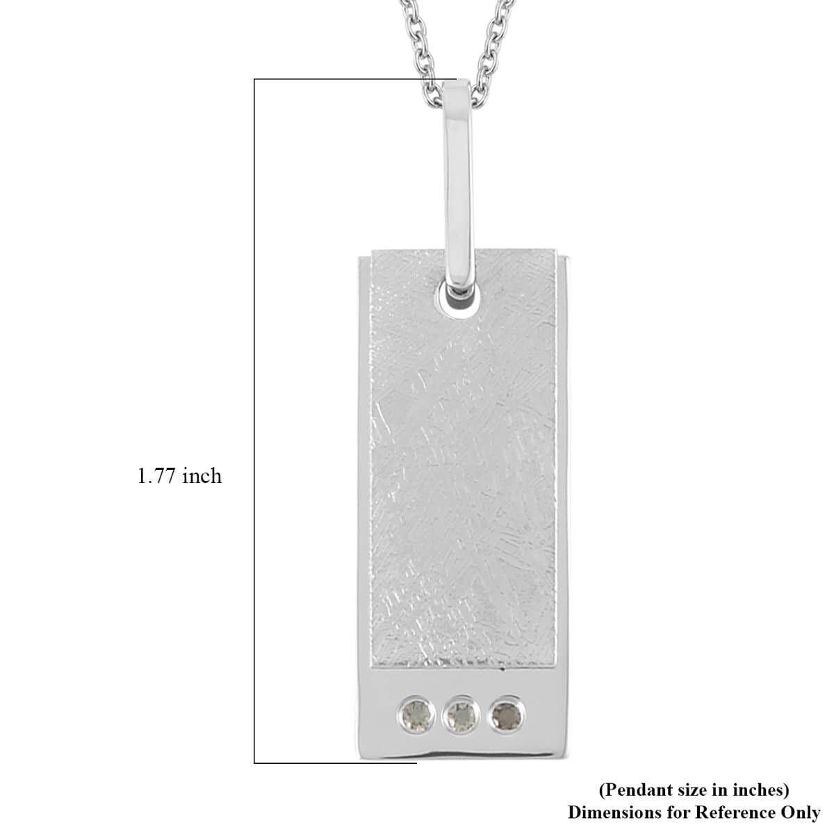 Marvelous Meteorite and Bohemian Moldavite Pendant in Sterling Silver with Stainless Steel Necklace 20 Inches 0.10 ctw image number 6
