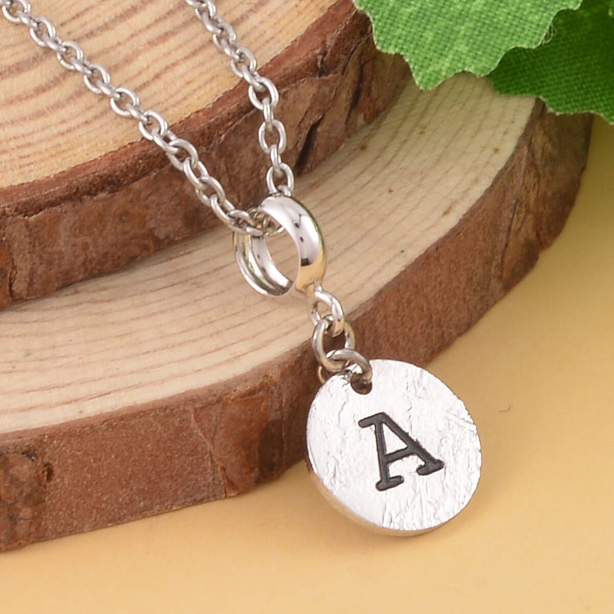Marvelous Meteorite Initial A Pendant Necklace 20 Inches in Sterling Silver and Stainless Steel image number 1