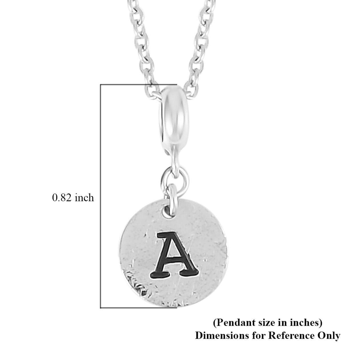 Marvelous Meteorite Initial A Pendant Necklace 20 Inches in Sterling Silver and Stainless Steel image number 5
