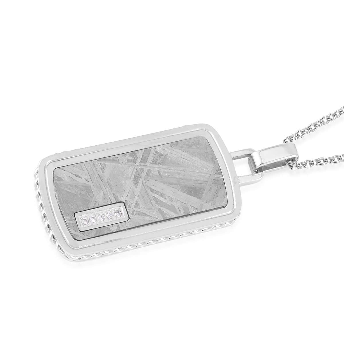 Buy Marvelous Meteorite and Simulated Diamond Dog Tag Pendant