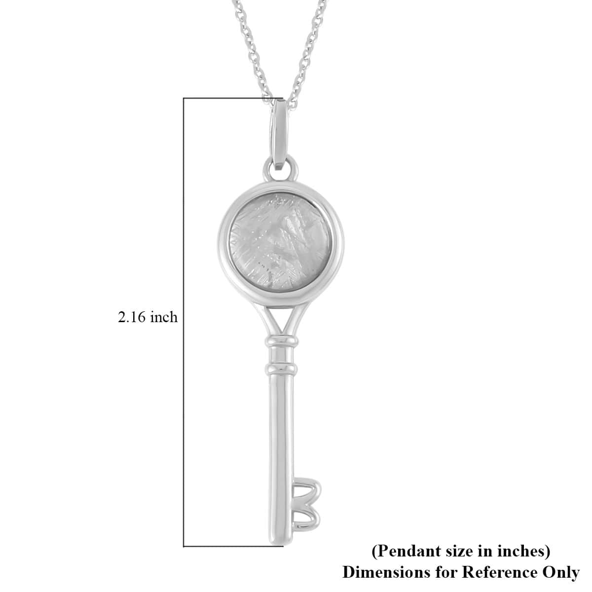 Marvelous Meteorite Key Shape Pendant Necklace 20 Inches in Stainless Steel image number 5